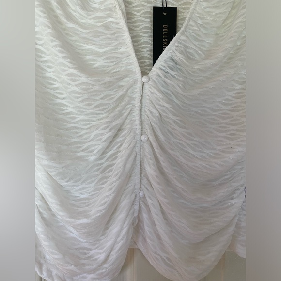 Lucy Crop Shirt, Dollskill Generation Kiss, White, Size XXL NWT - Picture 4 of 4